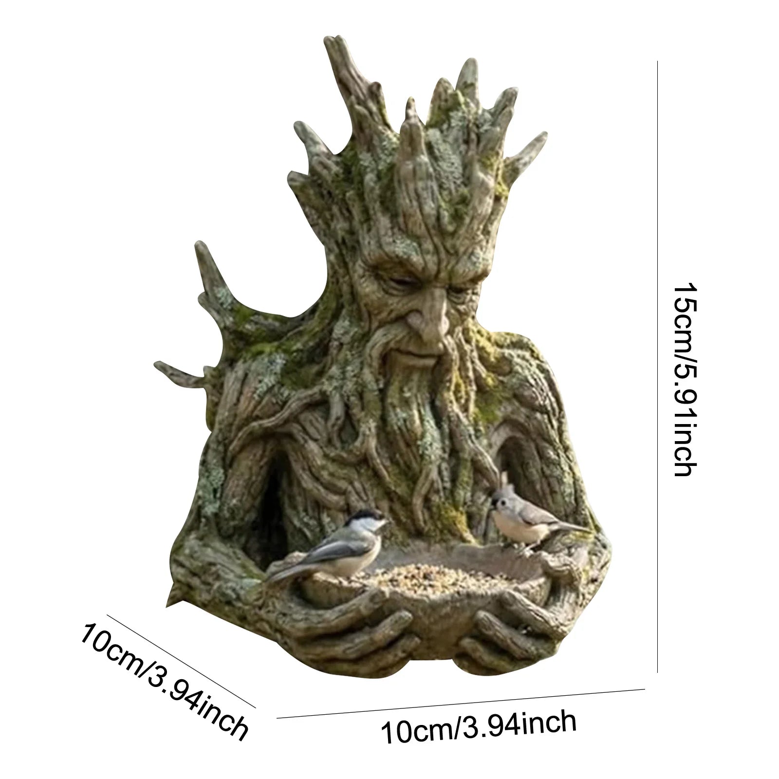 Bird Feeding Sculpture Hidden Hang Hole Ancient Tree Feeder