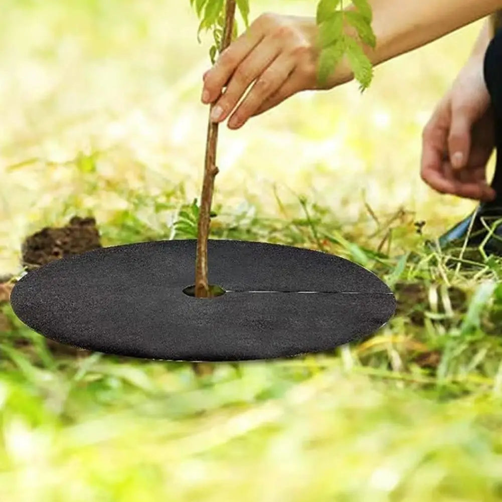 10-Pack Non-Woven Tree Mulch Rings | Reusable Weed Barrier Mats Weed Barrier Mulch Mat Zpaxo
