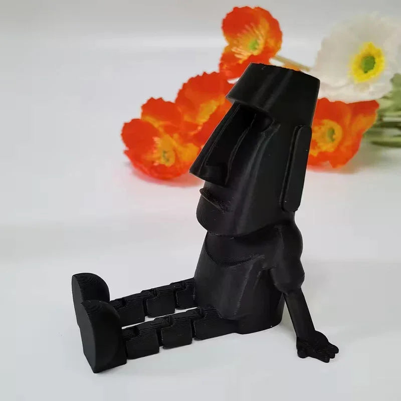 Party Gift 3D Printed Moai Statue Easter Island Moai Ornament With Movable Joints Collectible Figurine Home Desk Decor Zpaxo