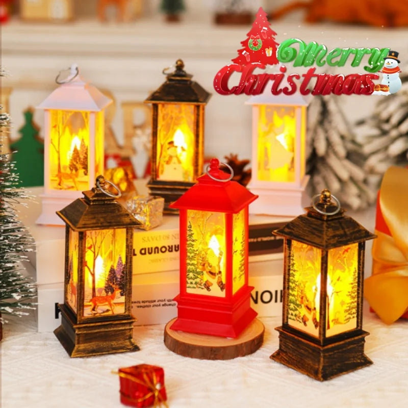 Christmas Glow LED Table Lamp Santa Claus Lantern Decor Snowman