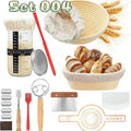 Yeast Starter Kit Proofing Basket Set Round Fermentation Basket Scraper Baking Mixer, cutter, beater, French bread utensils Zpaxo Set 004