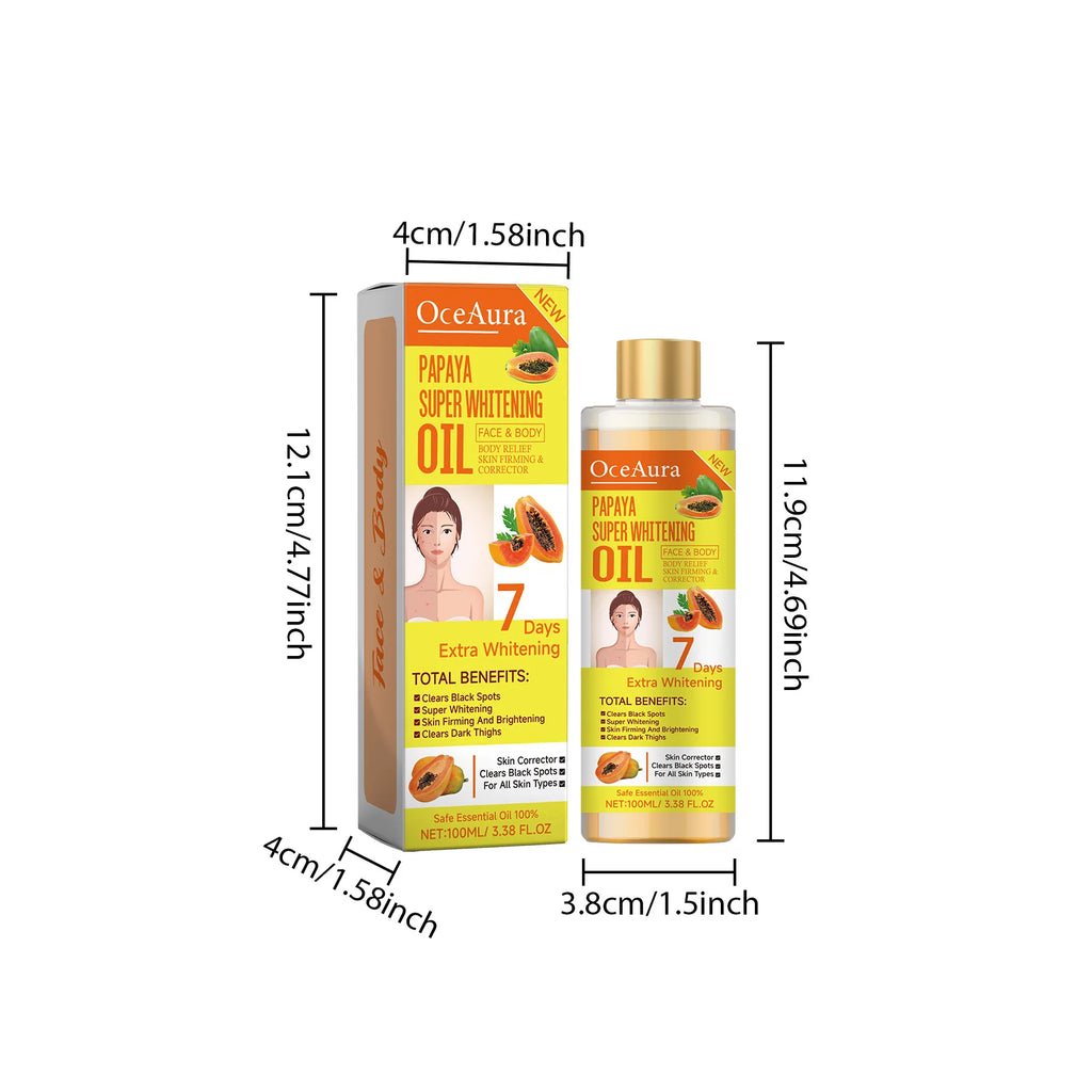 Papaya Whitening Body Oil – Brightening & Moisturizing Skin Brightening Body Oil Zpaxo