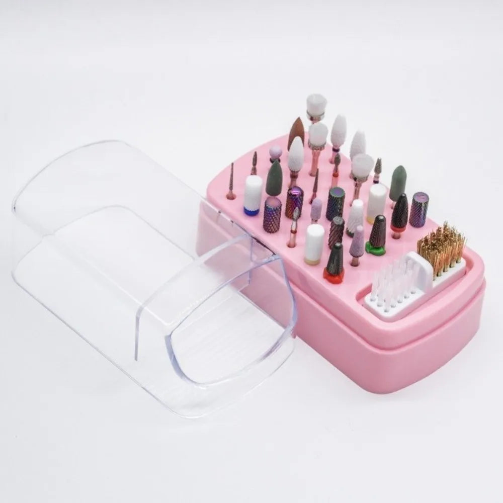 New 30 Holes Nail Drill Bits Organizer Box Acrylic Nail Salon Nail Art Display Stand Nail Art Drill Bit Holder Home Nail Art Zpaxo