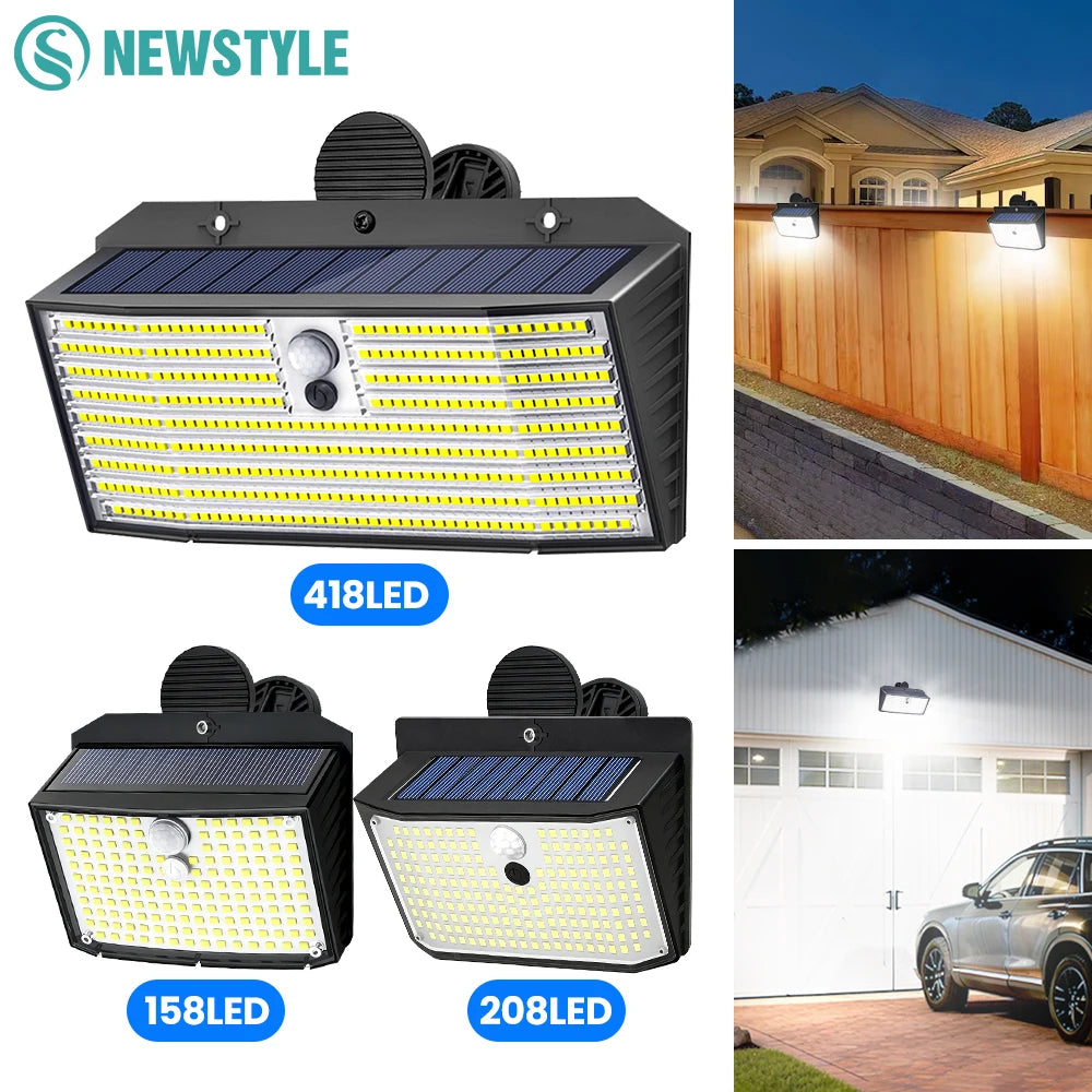 Clip On Solar Railing Light Outdoor Motion Sensor Light With 158/208/418LED 3 Modes Solar Fence Doorplate Light For Deck Railing Zpaxo