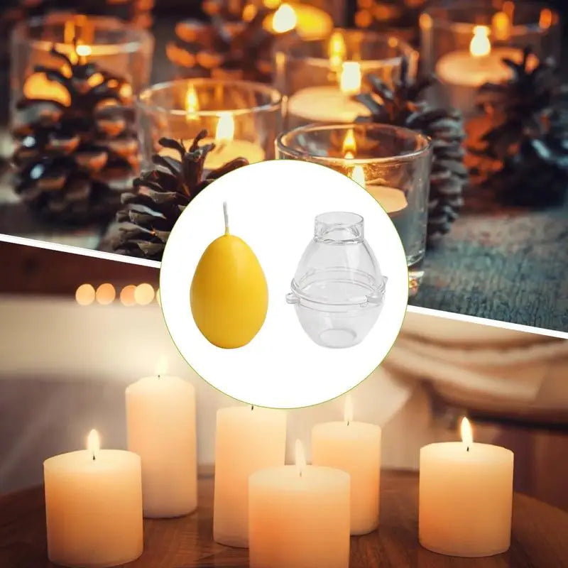 3D Egg Shape Plastic Candle Making Mold Easter Reusable DIY Handmade