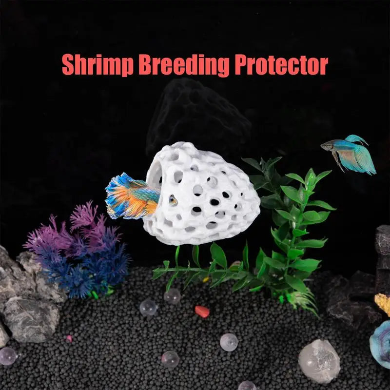 Aquarium Cave Small Porous Betta House Fish Hiding Spots Shrimp