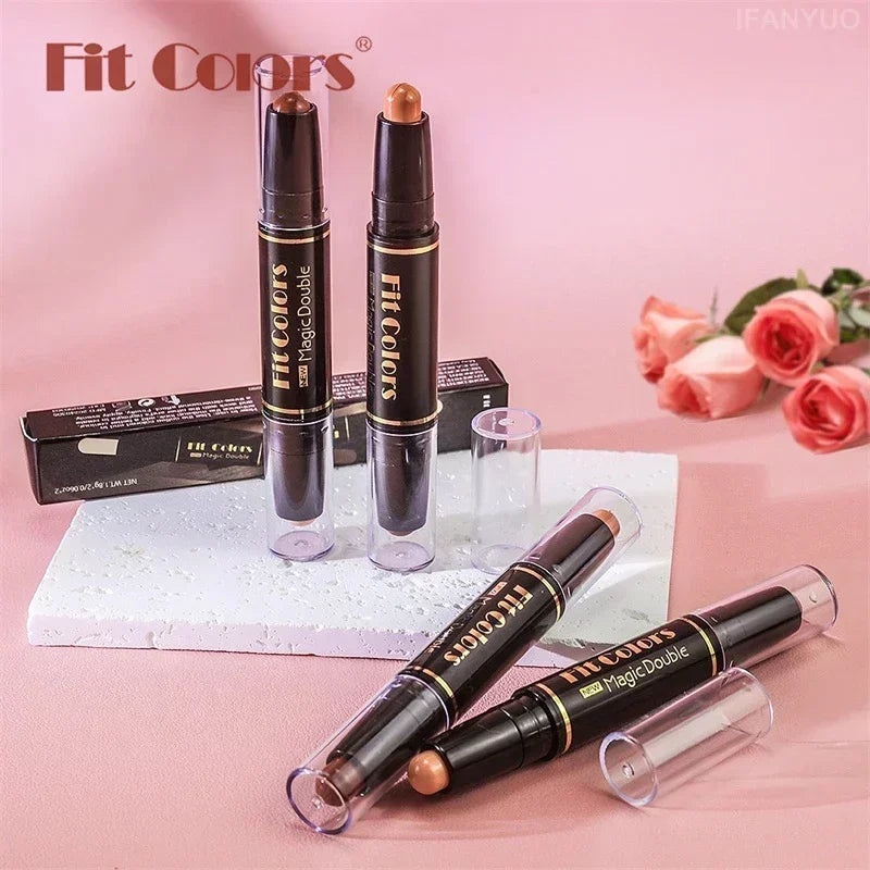Double-ended Dual-purpose High-light Trimming Stick Three-dimensional Contour Nose Shadow Facial Shape Pencil Face Makeup Stick Zpaxo