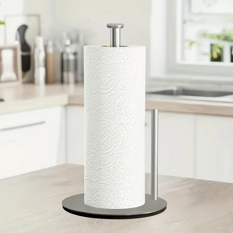 Stainless Steel Kitchen Roll Holder Silvery Paper Towel Countertop