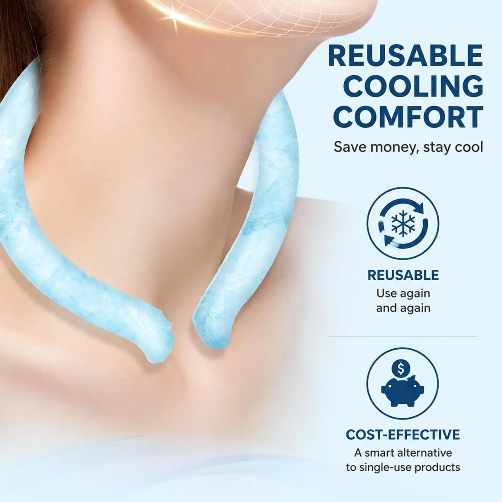 Summer Neck Cooler Tube Wearable Reusable Leakproof Chilly Cooling