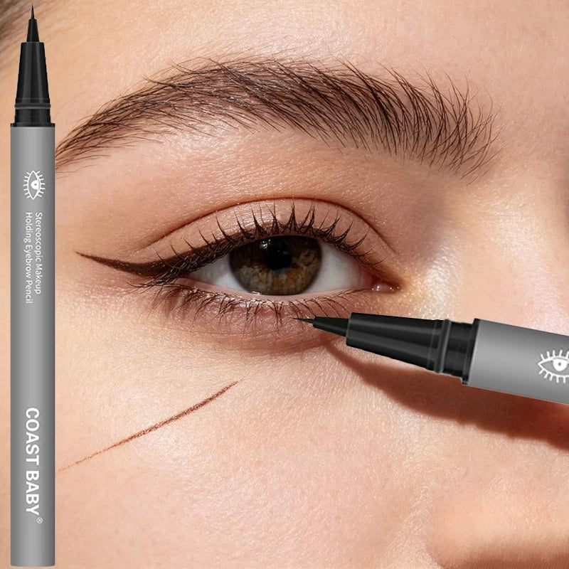 1/2PCS Long Lasting Sweatproof Waterproof Liquid Eyebrow Pencil Fine EyeLiner Pen Eyebrow Enhancers Eyebrow Brush Makeup Zpaxo