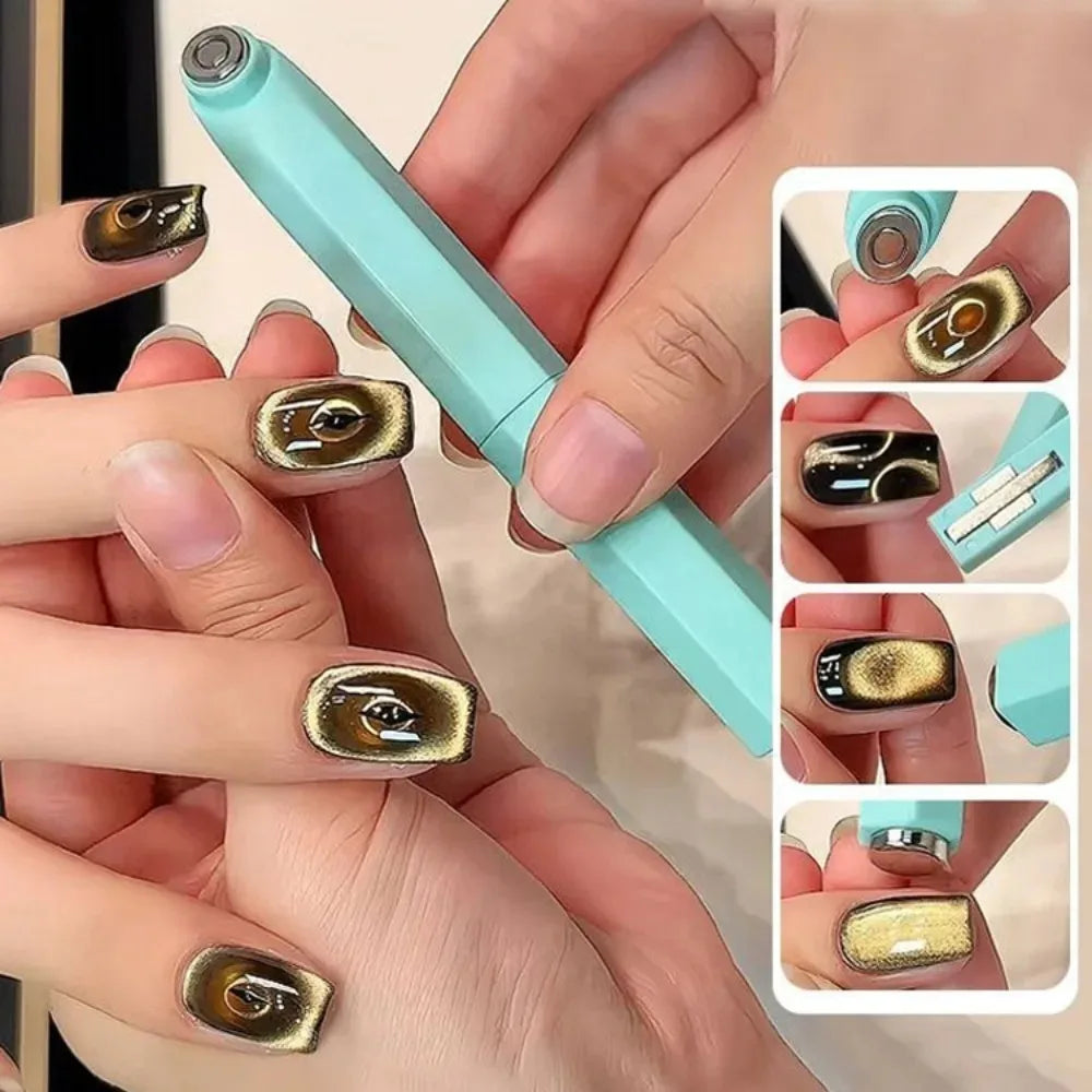 Ring Shaped Cat Magnetic Stick for 3D Circular Diagonal Effect Nails High Magnet Cat Gel Polish 3-in-1 Nail Art Manicure Tools Zpaxo