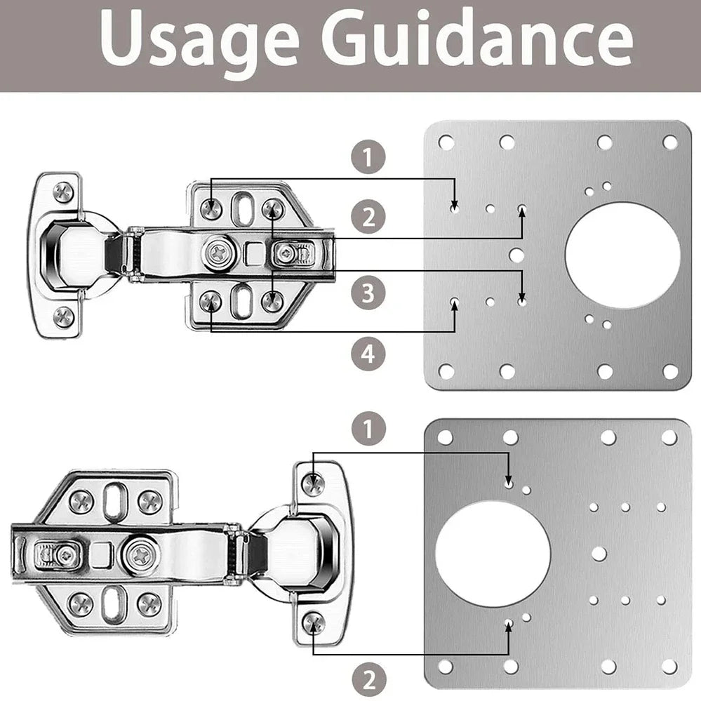 Cabinet Hinge Repair Plate Kit Kitchen Cupboard Door Hinge Mounting Plate With Holes Flat Fixing Brace Brackets Household Tools Zpaxo