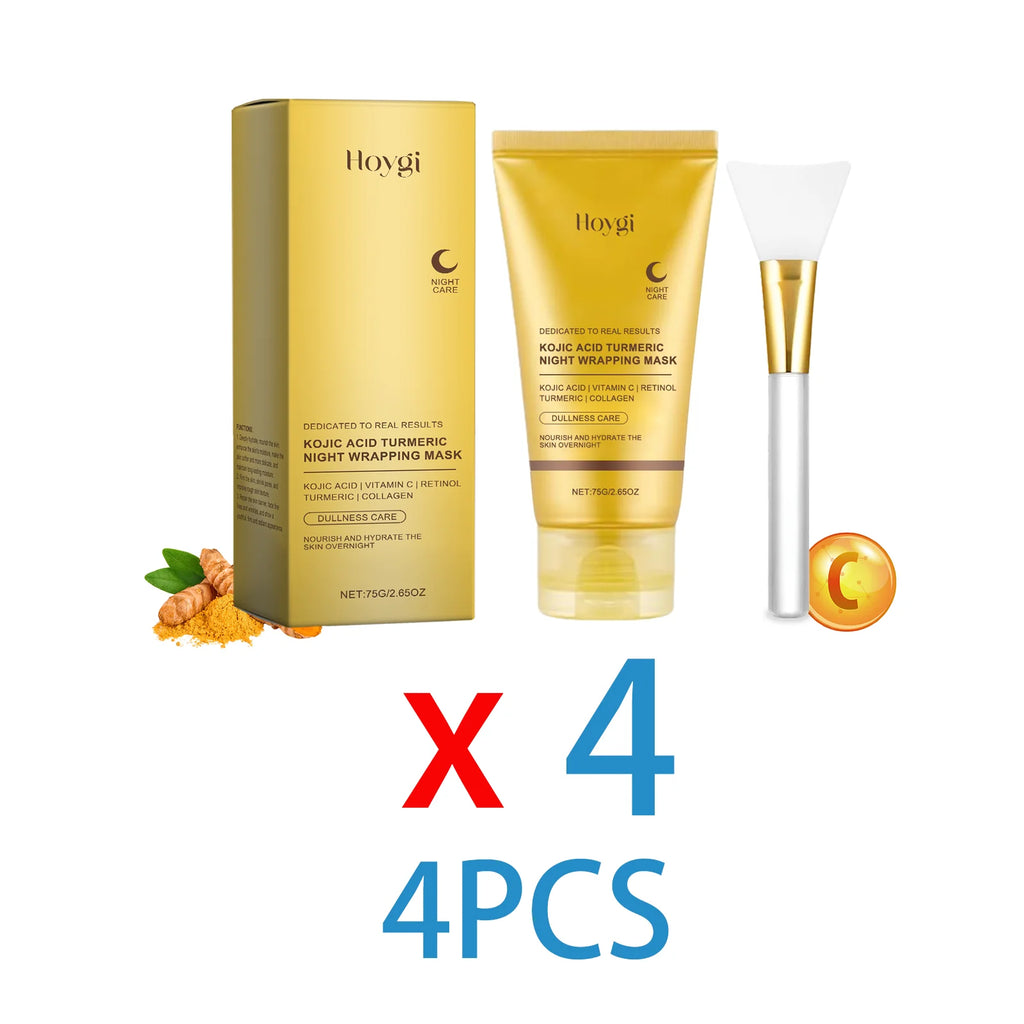 Hoygi Turmeric Collagen Peel Off Face Mask for Deep Cleansing Tightening Skin Hydration Softens Texture with Applicator Tool 75g Zpaxo 4PCS