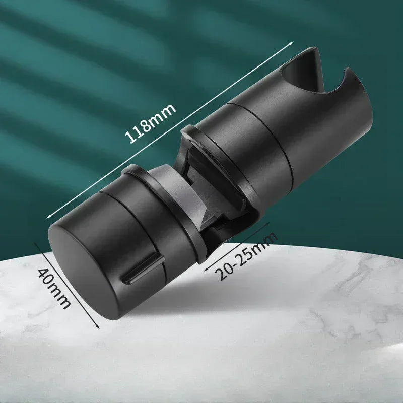Hot Universal Shower Head Holder Adjustable 18~25mm ABS Chrome Shower Rail Holder Bathroom Accessories Shower Mounting Brackets Zpaxo black