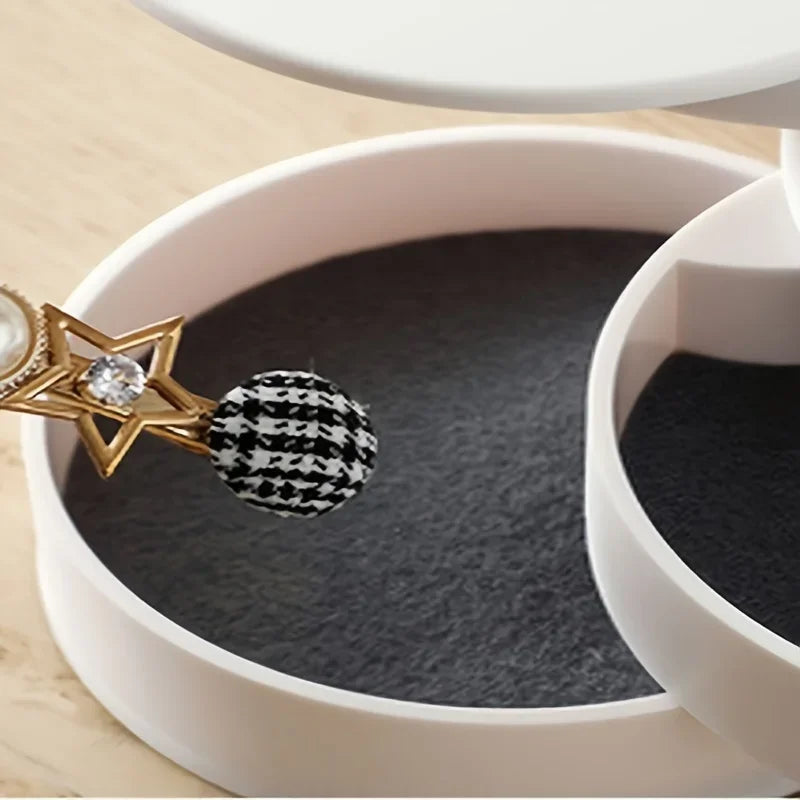 Rotating Multi-layer Desktop Storage Box Hair Accessories Jewelry Makeup BoxNWith Lid Dustproof Jewelry Box Jewelry Storage Box Zpaxo