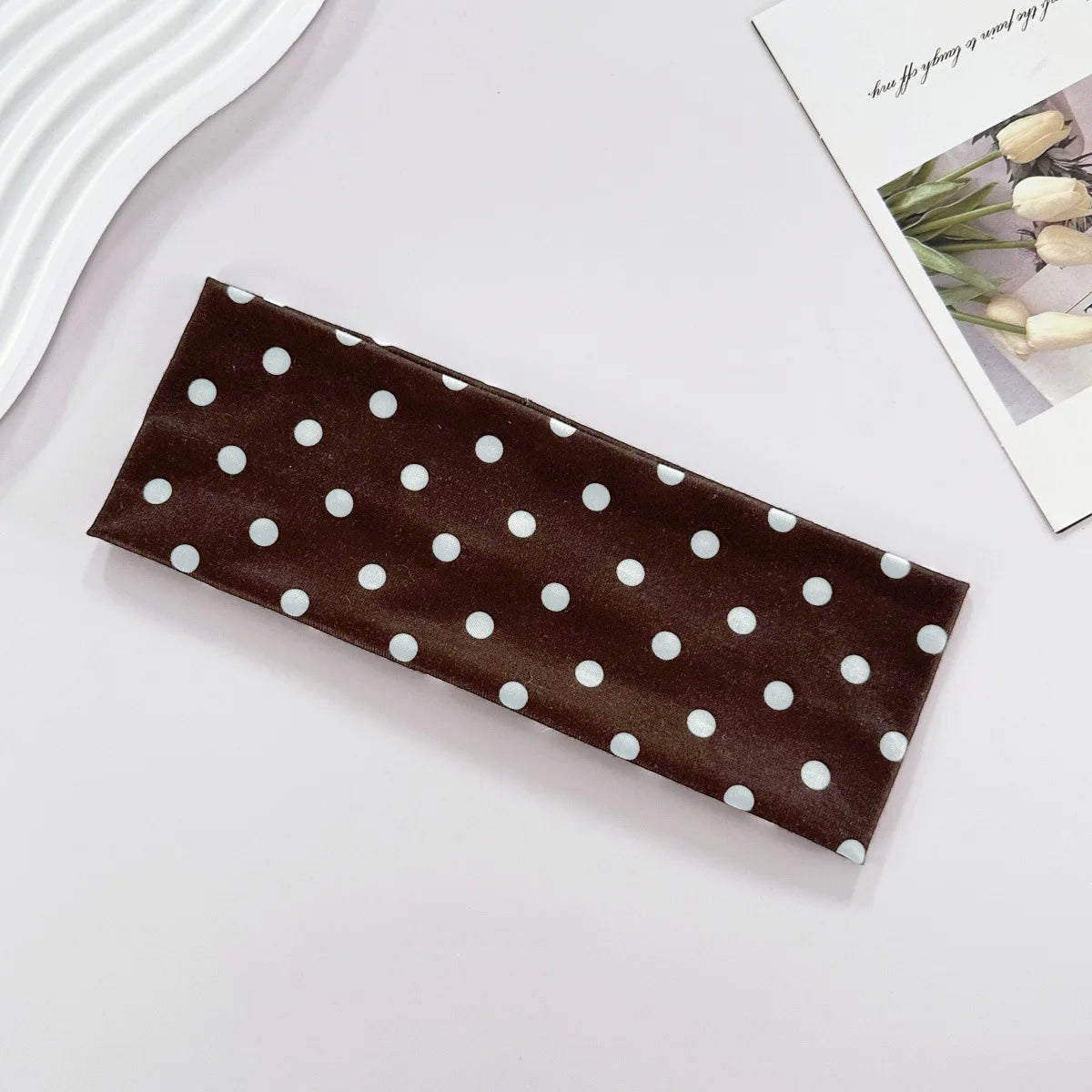 Y2K Retro Boho Breeze Wind Dot Stretch Women's Hairbands Korean Ins Zpaxo Coffee One Size