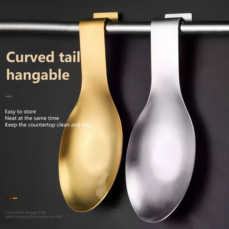 Fish Shape Spoon Rest Thickened Stainless Steel Tableware Spoon Shelf Buffet Clip Tray Hotel Restaurant Kitchen Utensil Holder Zpaxo