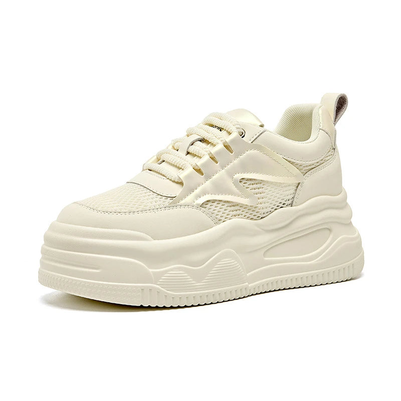 Womens Summer Breathable Mesh Thick Sole Platform Sneakers Hidden Zpaxo 96155 White 40 China Mainland