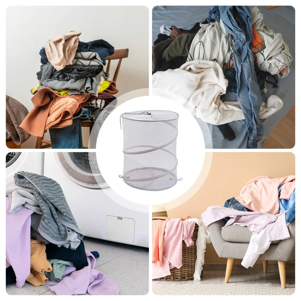 Dirty Laundry Basket Space Saving Foldable Bag Bathroom Bedroom Dorm