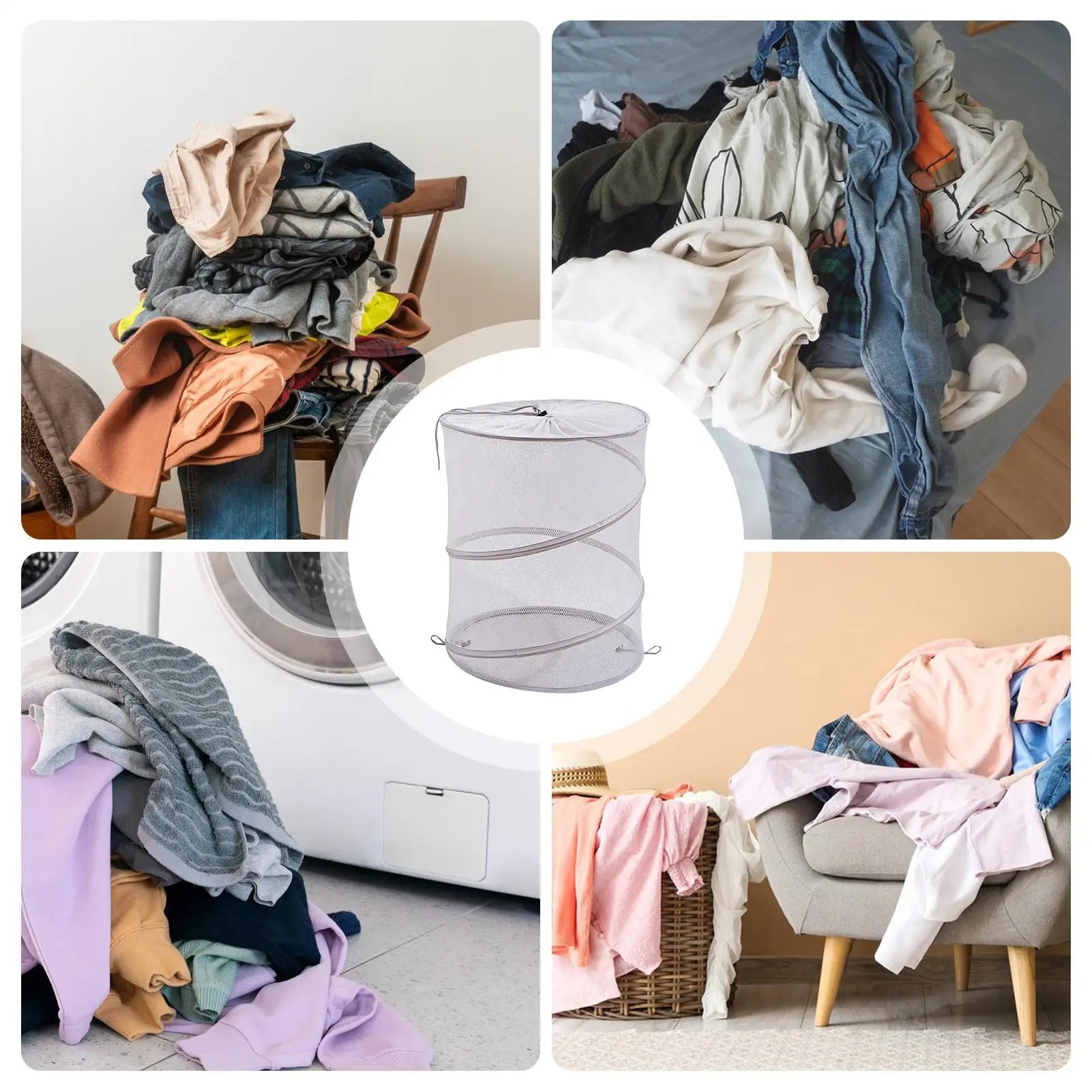 Dirty Laundry Basket Space Saving Foldable Bag Bathroom Bedroom Dorm