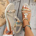 2025 Women Sandals Fashion T-Strap Platform Sandals Women Mix Color Elastic Band Wedge Shoes Woman Daily Open Toe Shoes Female Zpaxo Beige 42