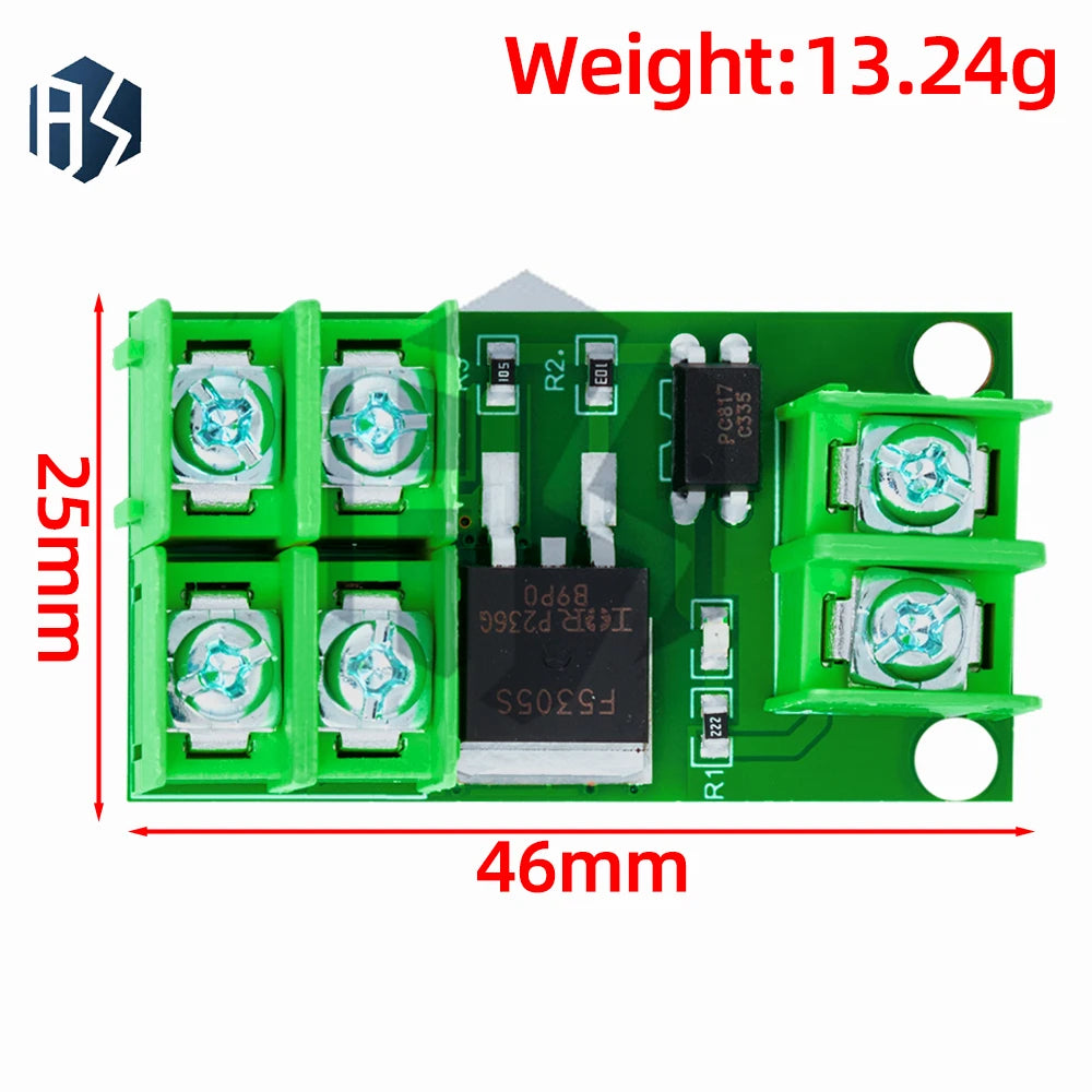 ‌Optically-Isolated MOSFET Switch Module – Pulse-Triggered DC Control Board with High-Current Load Switching Zpaxo