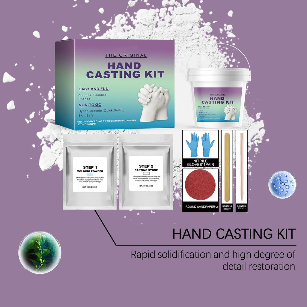 Couples Hand Mold Powder DIY Casting Keepsake Sculpture Plaster