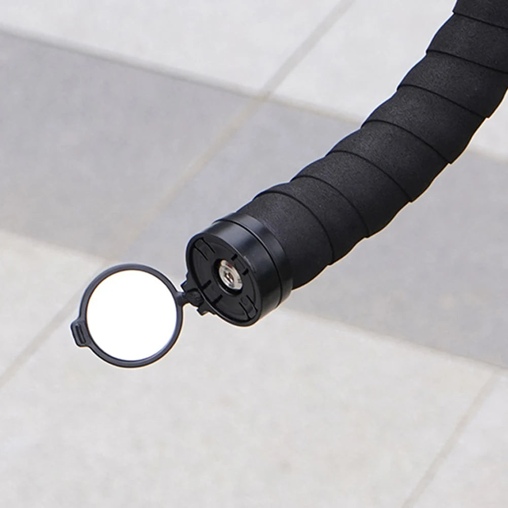 Cycling Handlebar Convex Mirror Adjustable Rotate Riding Handlebar End Rearview Mirror HD for MTB Road Bike Accessories Zpaxo