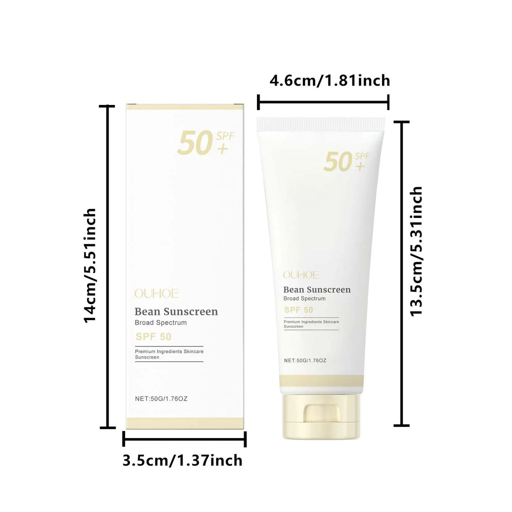 Ouhoe SPF 50+ Moisturizing Sunscreen UVA/UVB Broad Spectrum Moisturizing Sunscreen Zpaxo 50g boxed