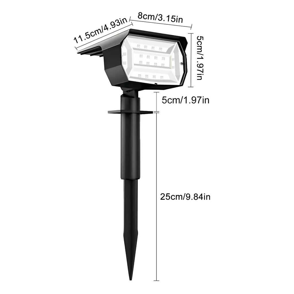 1-4PCS 20LED RGB Solar Landscape Spotlights 2 in 1 Outdoor IP65 Waterproof Color Changing Solar Wall Lamp for Patio Garden Yard Zpaxo