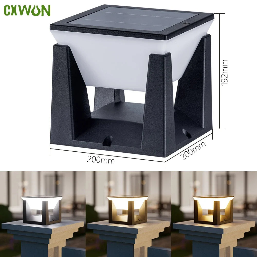Outdoor Solar Post LED Lights Modern Waterproof Pillar Fencedeck Zpaxo