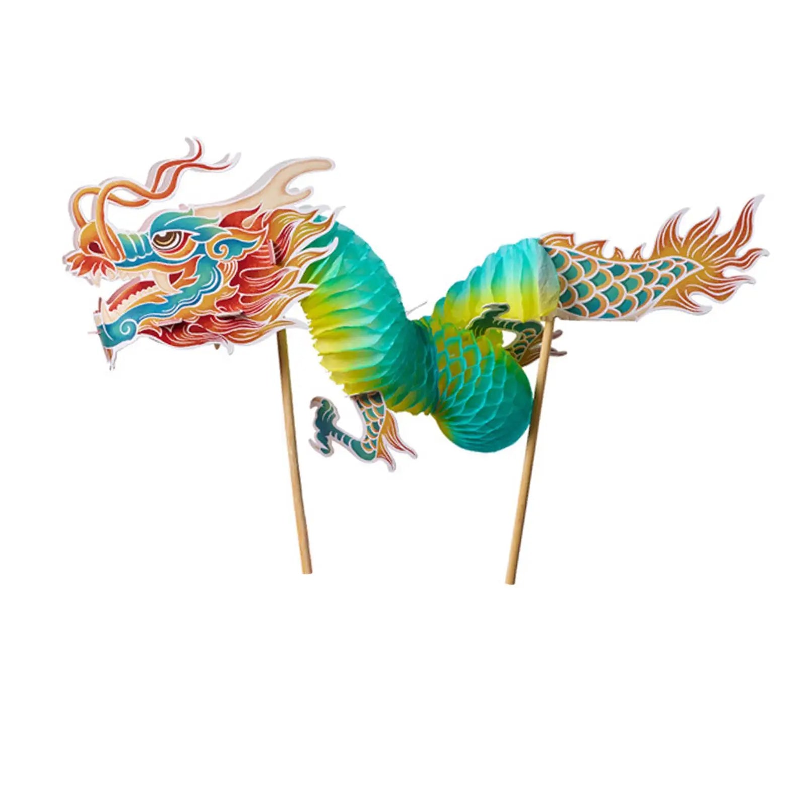 Chinese New Year Dragon Garland DIY Kids Toy Handmade Hanging Decoration for Wedding Lunar New Year Shops Home Spring Festival Zpaxo Blue