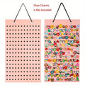 Wall-mounted Shoe Charms Organizer With 180 Holes Hanging Shoe Charm Holder Shoe Decoration Clog Charms Display Badge Storage Zpaxo 180 holes - pinky