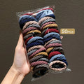 Mixed Simple Elastic Hair Ties Soft Thin Ponytail Holder Accessories