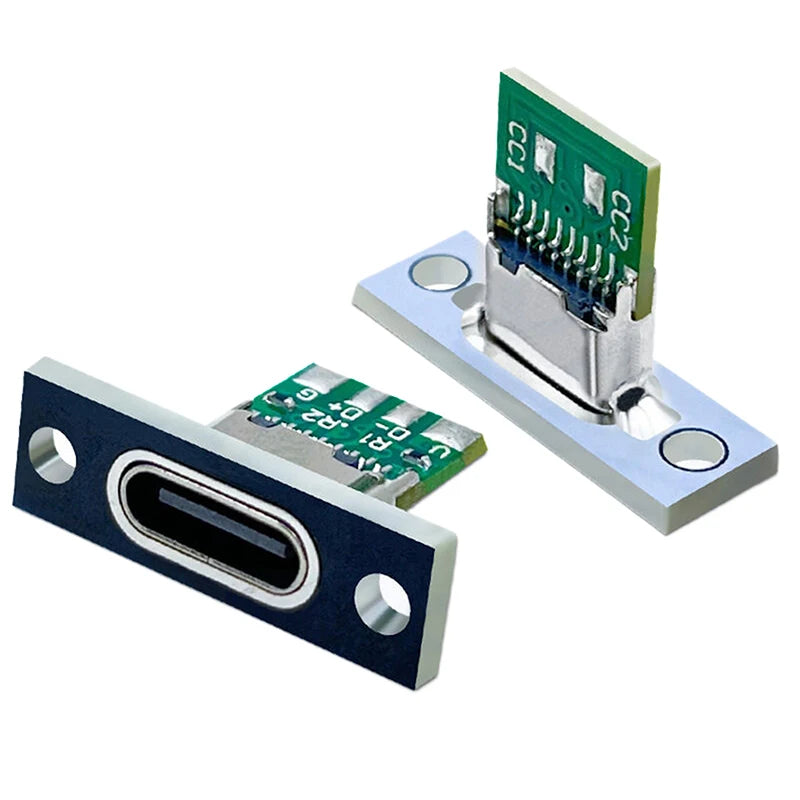 USB 3 1 C Socket Screw Fixing Plate Type-c Jack 2Pin 4Pin 5Pin 6Pin Zpaxo