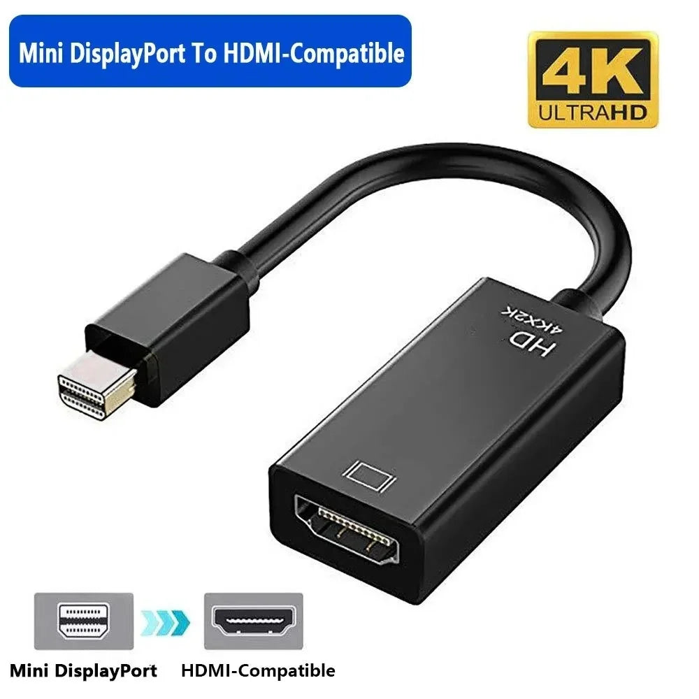 Mini DisplayPort to HDMI Adapter Cable – 4K 1080P for MacBook Display Adapter Cable Zpaxo 4K Black