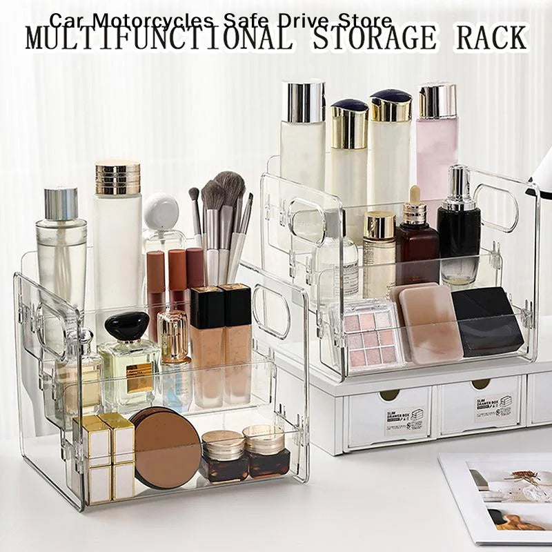 CMThree-Layer Transparent Multi-functional Desktop Storage Rack