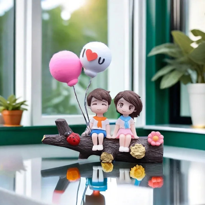 Tree Branch Couple Car Ornament – Resin Dashboard Decor Car Interior Ornament Zpaxo