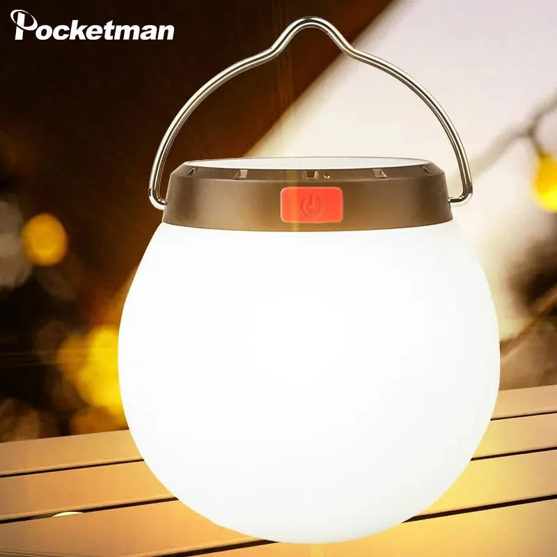 POCKETMAN Solar USB LED Camping Lantern – 3 Modes, IPX4 Camping Lantern Zpaxo