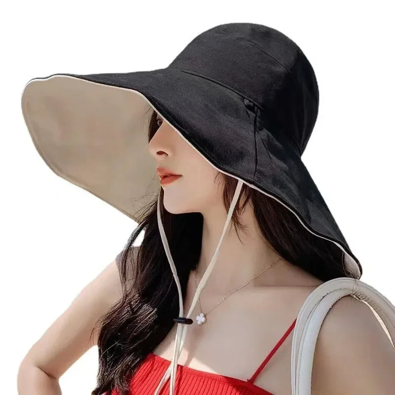 Wide Brimmed Sun Hat Women UV Resistant Hiking Fisherman Foldable