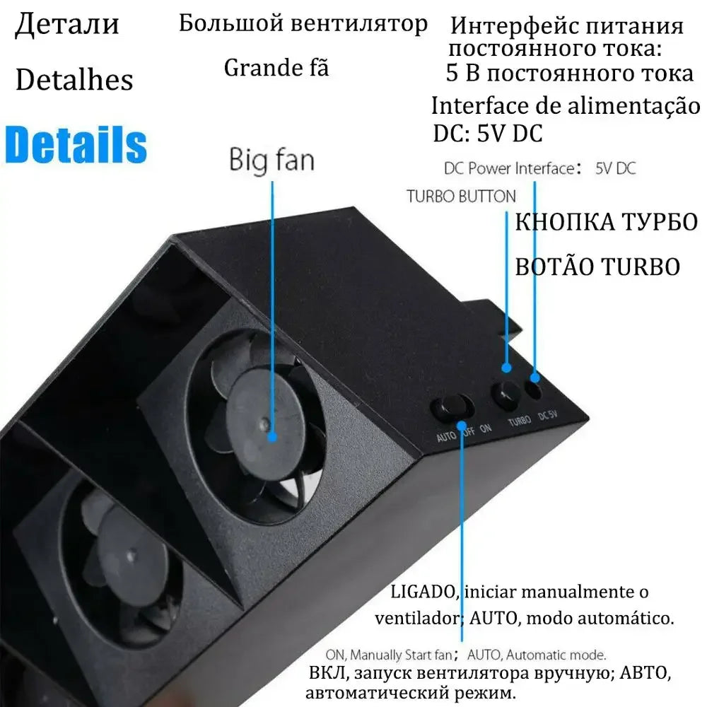 PS4 / PS4 Pro / PS4 Slim Cooling Fan Stand & Console Holder Console Cooling Stand Zpaxo