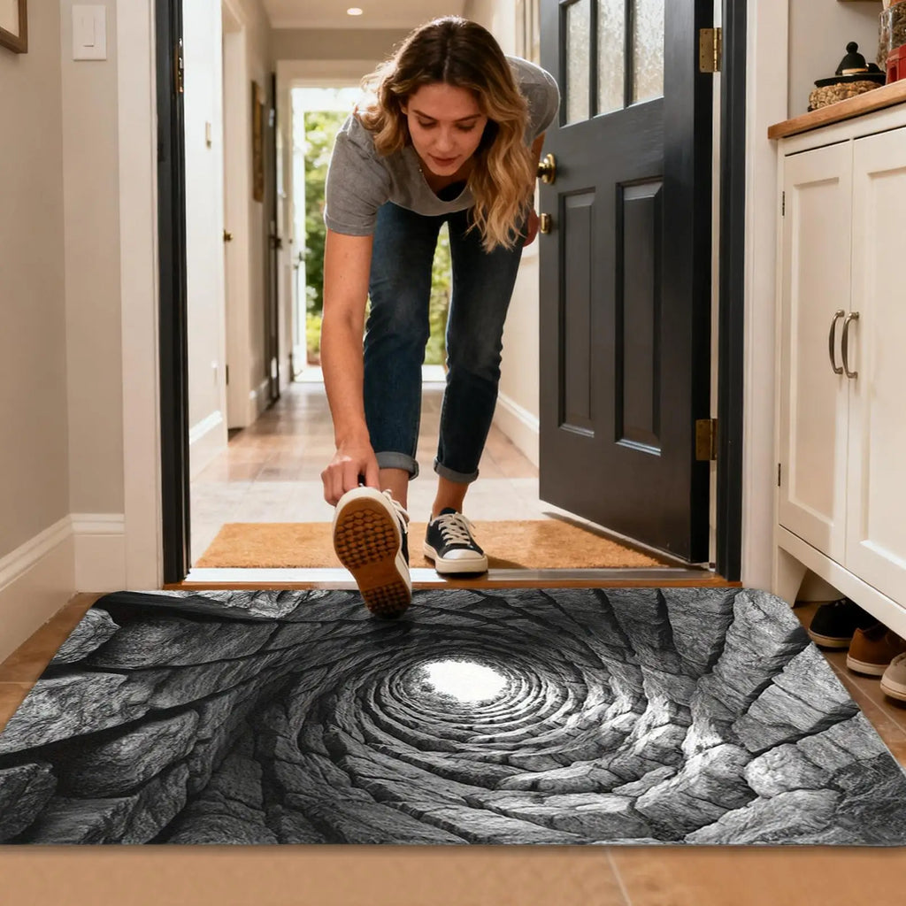 3D Optical Illusion Rug Non Slip Floor Mat Living Room Decor Modern