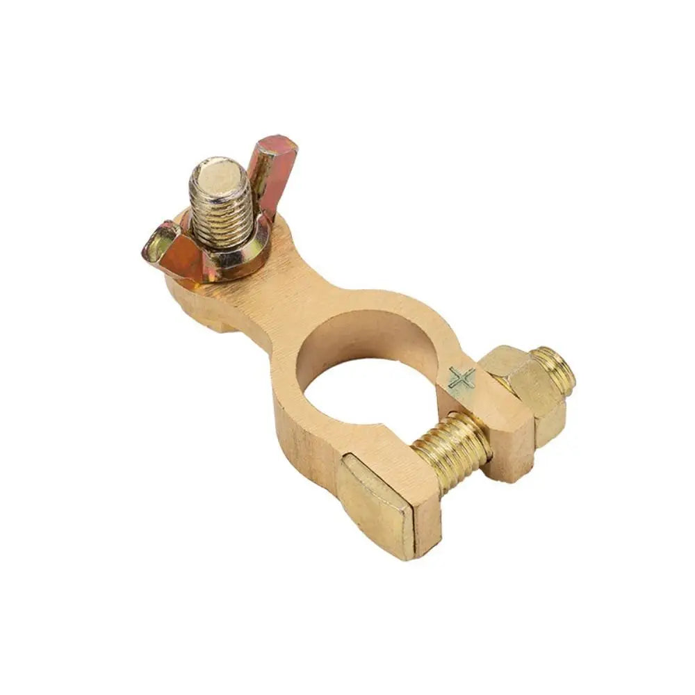 2Pcs Anti-Leakage Brass Battery Terminals Positive & Negative Thickened Auto Battery Clamp Corrosion Resistant Zpaxo