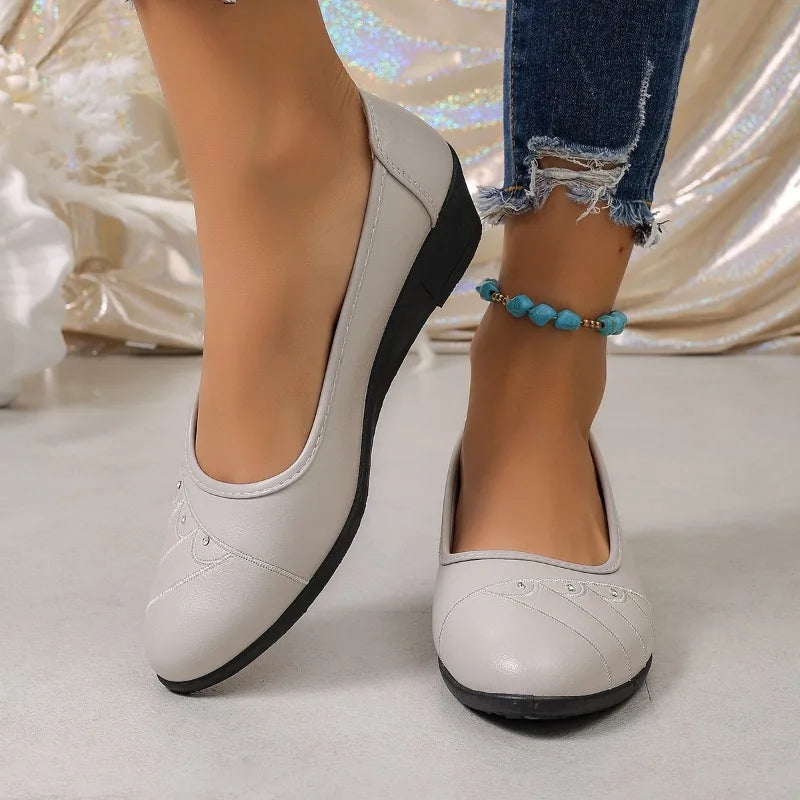 Spring Autumn Women's Solid Comfortable Pointed Closed Toe Single Zpaxo