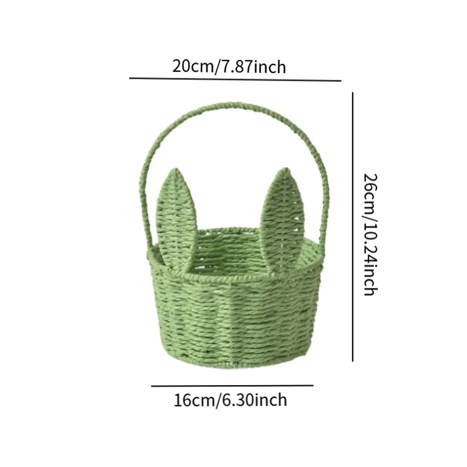 Miniature Easter Bunny Basket – Reusable Decorative Storage Easter Storage Basket Zpaxo Green