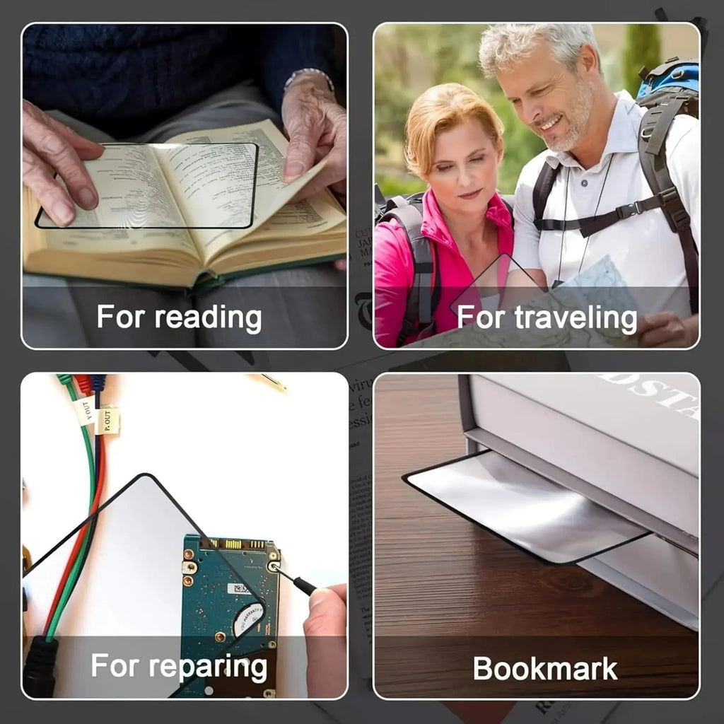 Large PVC Bookmark Magnifier Lens – Reading Aid for Small Print