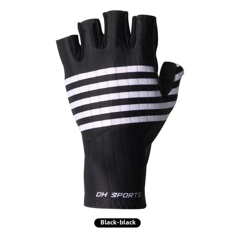 Cycling Gloves Half Finger Summer Style Bicycle Short Finger Gloves Breathable Fishing Fitness Outdoor Can Both Men and Women Zpaxo black Palm width8.5-9.5cm