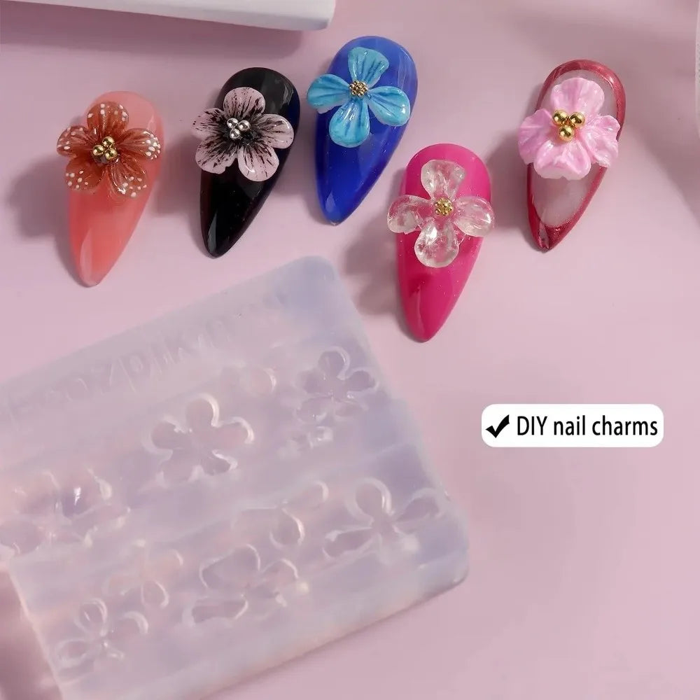 Professional 3D Nail Mold Carving Template DIY Nails Hawaii Hibiscus Zpaxo