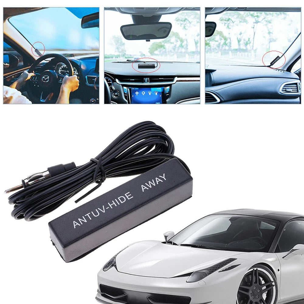 Universal Hidden Amplified Antenna Kit 12V Electronic Stereo AM/FM Radio Fits Car Truck Motorcycle Boat Golf Cart Campers Zpaxo