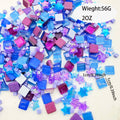 Colorful Crystal Mosaic Tiles Squares Stained Glass for Crafts DIY Frames Handmade Jewelry Coasters Art Material Decoration Zpaxo C